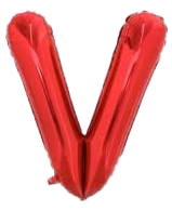 16" Red Letter 'V' Foil Balloon image 0