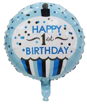 18" Blue 'Happy 1st Birthday' Foil Balloon image 0