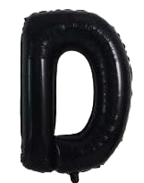 16" Black Letter 'D' Foil Balloon image 0